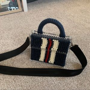 0711 acrylic fabric mini cross body bag